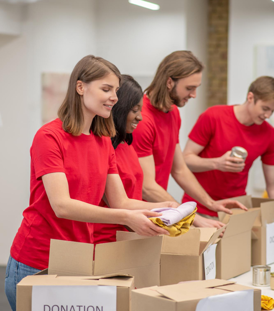 Volunteers helping the community