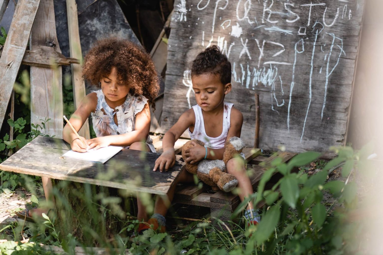 Children participating in community activities